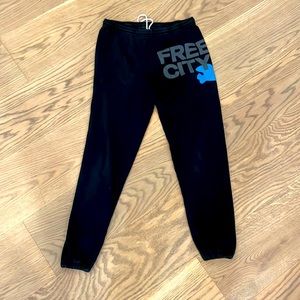 FreeCity sweatpants. Color: black. Size 1/S. Unisex. Great condition!
